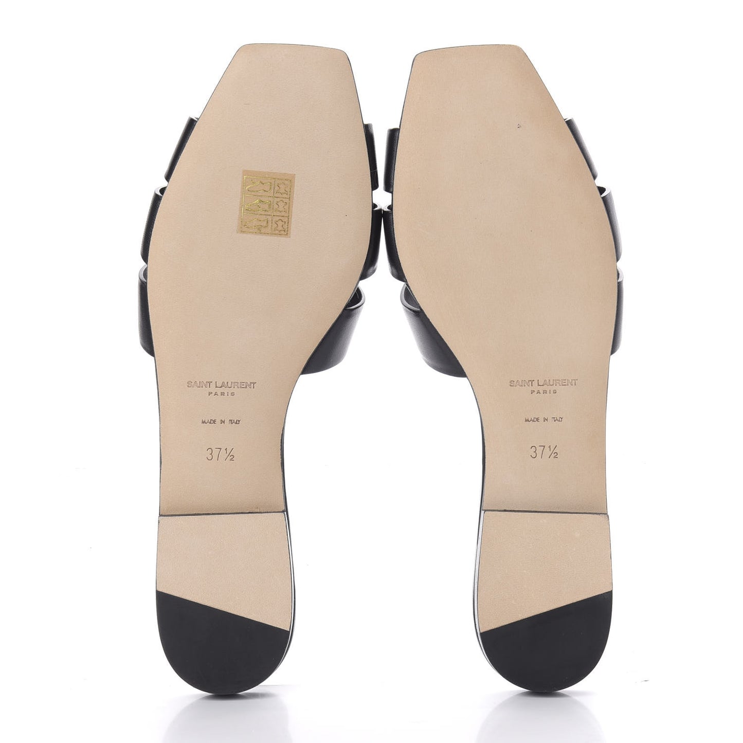 Calfskin Nu Pied 05 Slide Sandals 37.5 Black