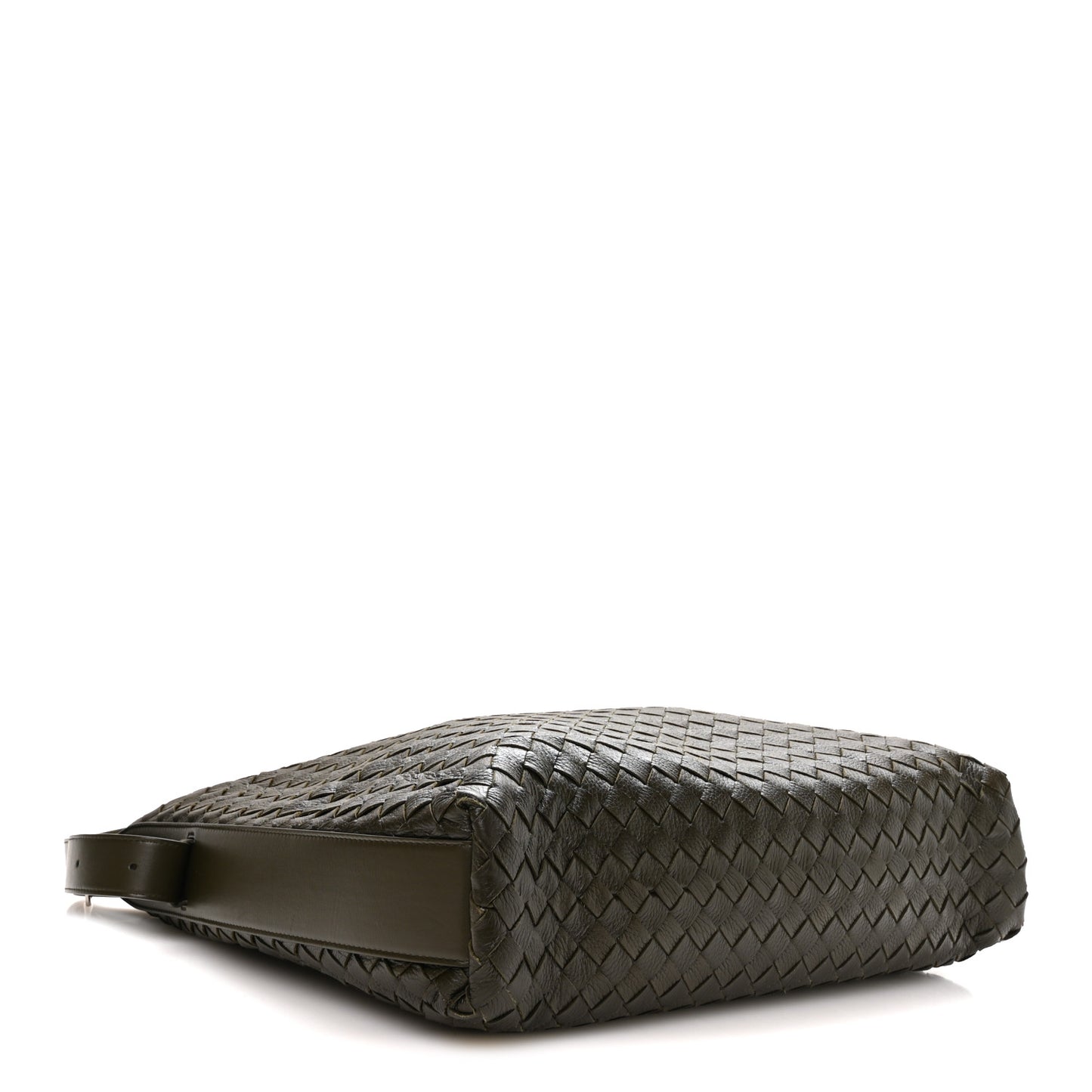 Deerskin Intrecciato Medium Traveler Hobo Kaki