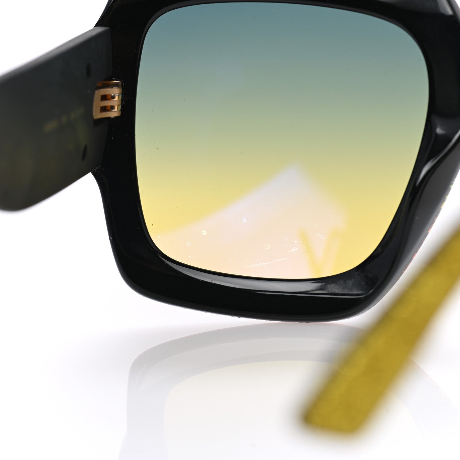 Gucci Square Frame GG0102S Sunglasses Glitter Gold Multi 8 of 10
