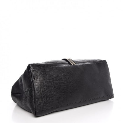 Fendi Calfskin Romano Selleria Large Villa Borghese Tote Black 4 of 11