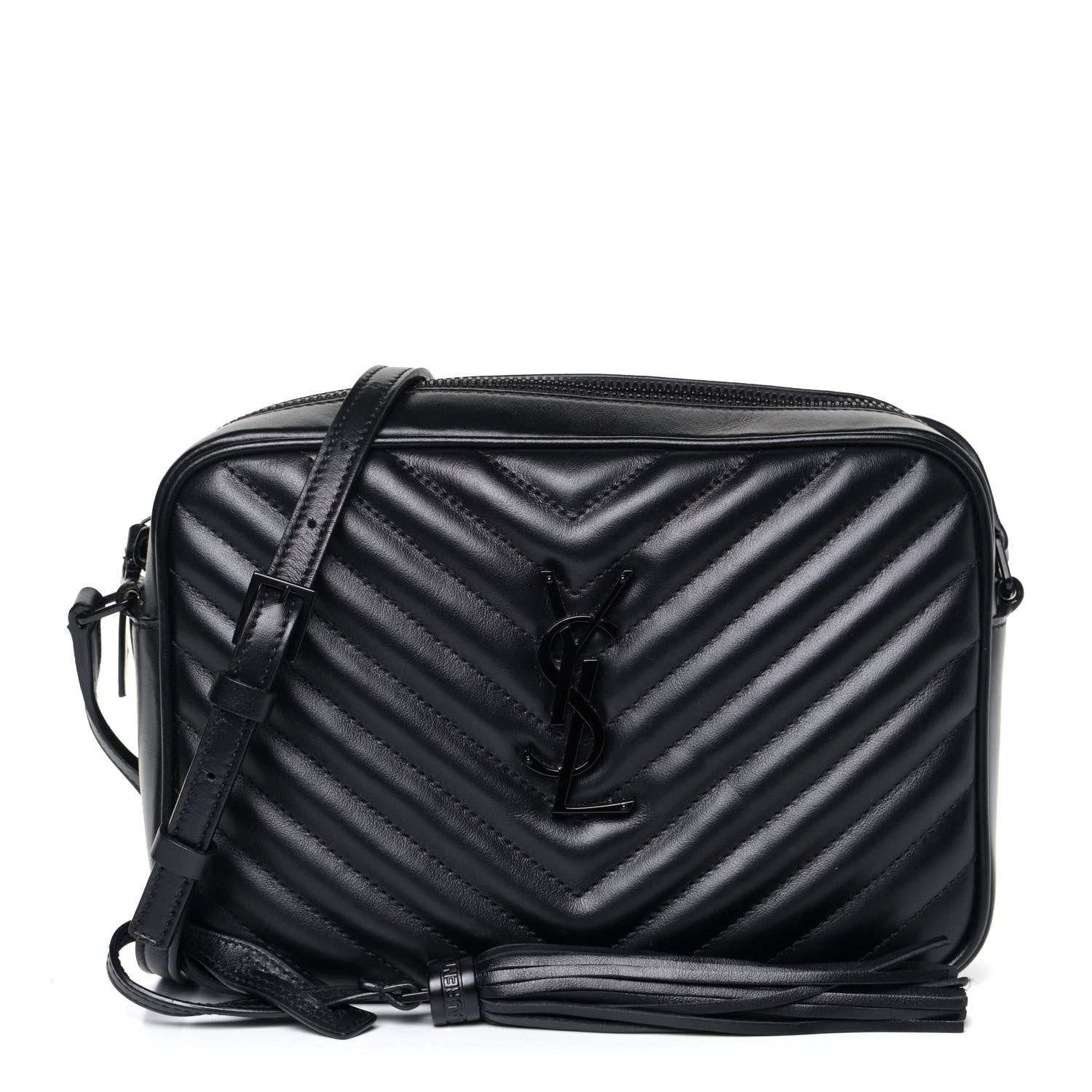 Saint Laurent Calfskin Matelasse Monogram Lou Camera Bag Black 1 of 5