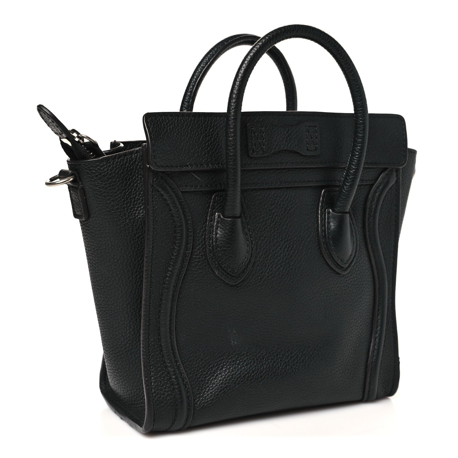 Celine Pebbled Calfskin Nano Luggage Black 3 of 9