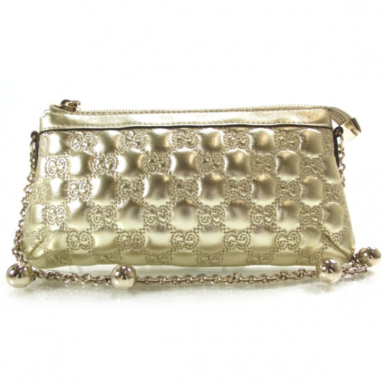 Stitched Guccissima Leather Evening Bag Gold