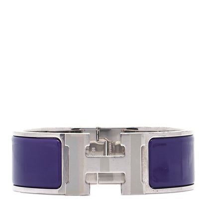 Hermes Enamel Wide Clic Clac H Bracelet PM Iris 1 of 6