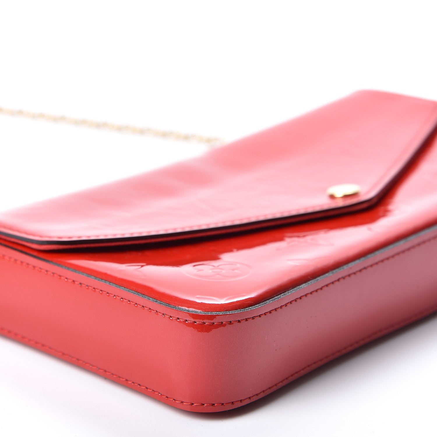 Louis Vuitton Vernis Felicie Pochette Chain Wallet Cherry 8 of 11
