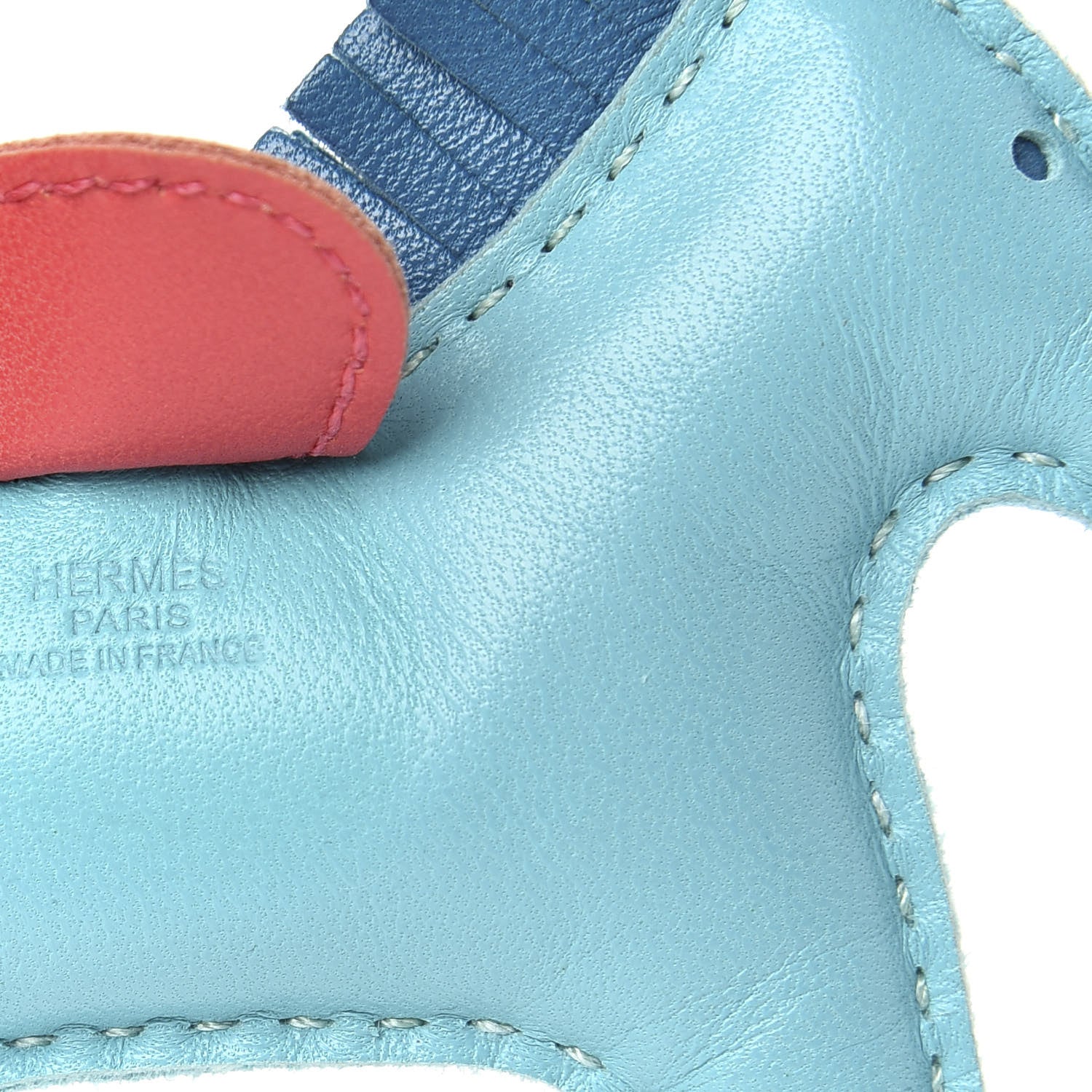 Hermes Milo Lambskin Grigri Rodeo Horse Bag Charm PM Lagon Bleu Izmir Bougainvillea 3 of 4