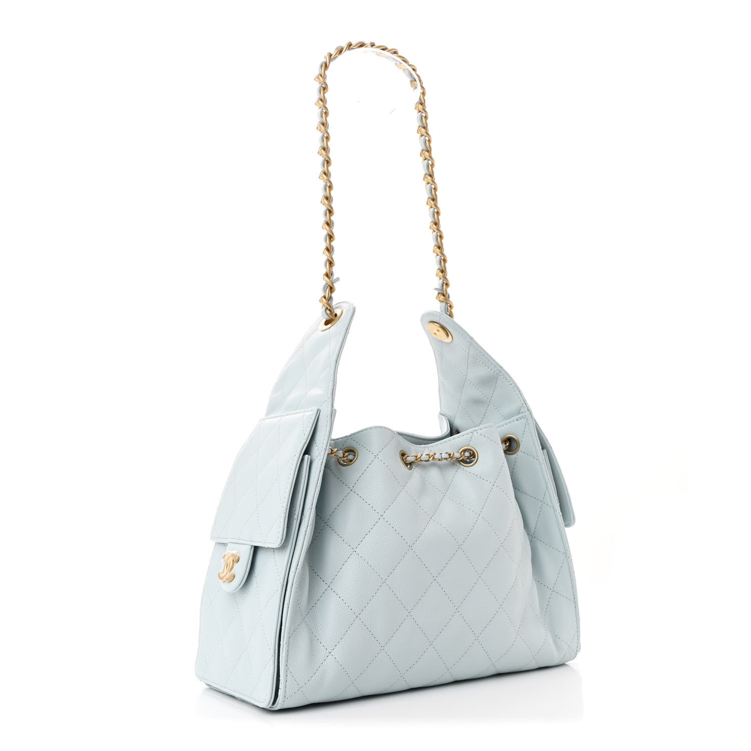 Chanel Caviar Quilted Small Chanel 25 Handbag Light Blue 2 of 11