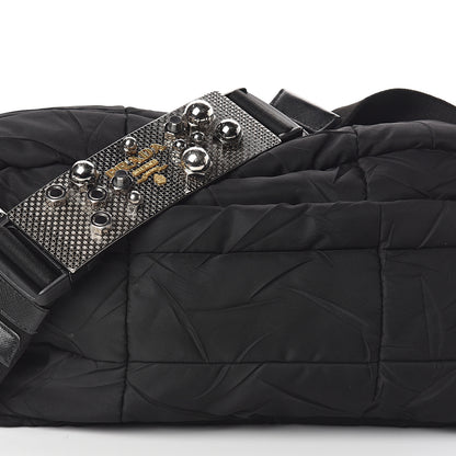 Prada Nylon Tessuto Impuntu Quilted Shoulder Bag Black 6 of 8