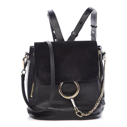 Chloe Suede Calfskin Medium Faye Backpack Black 2 of 9
