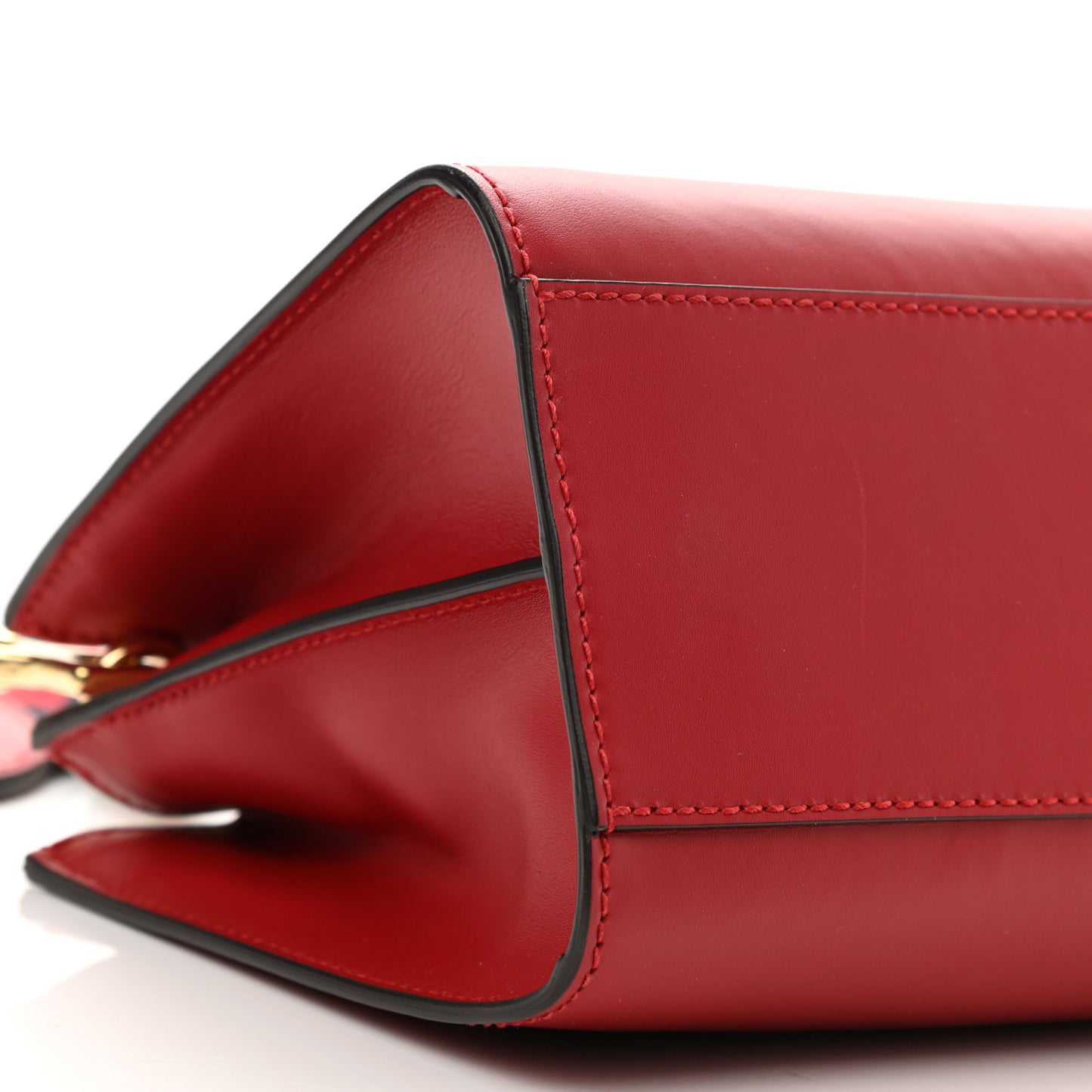 Nappa Bamboo Web Mini Nymphaea Top Handle Bag Hibiscus Red