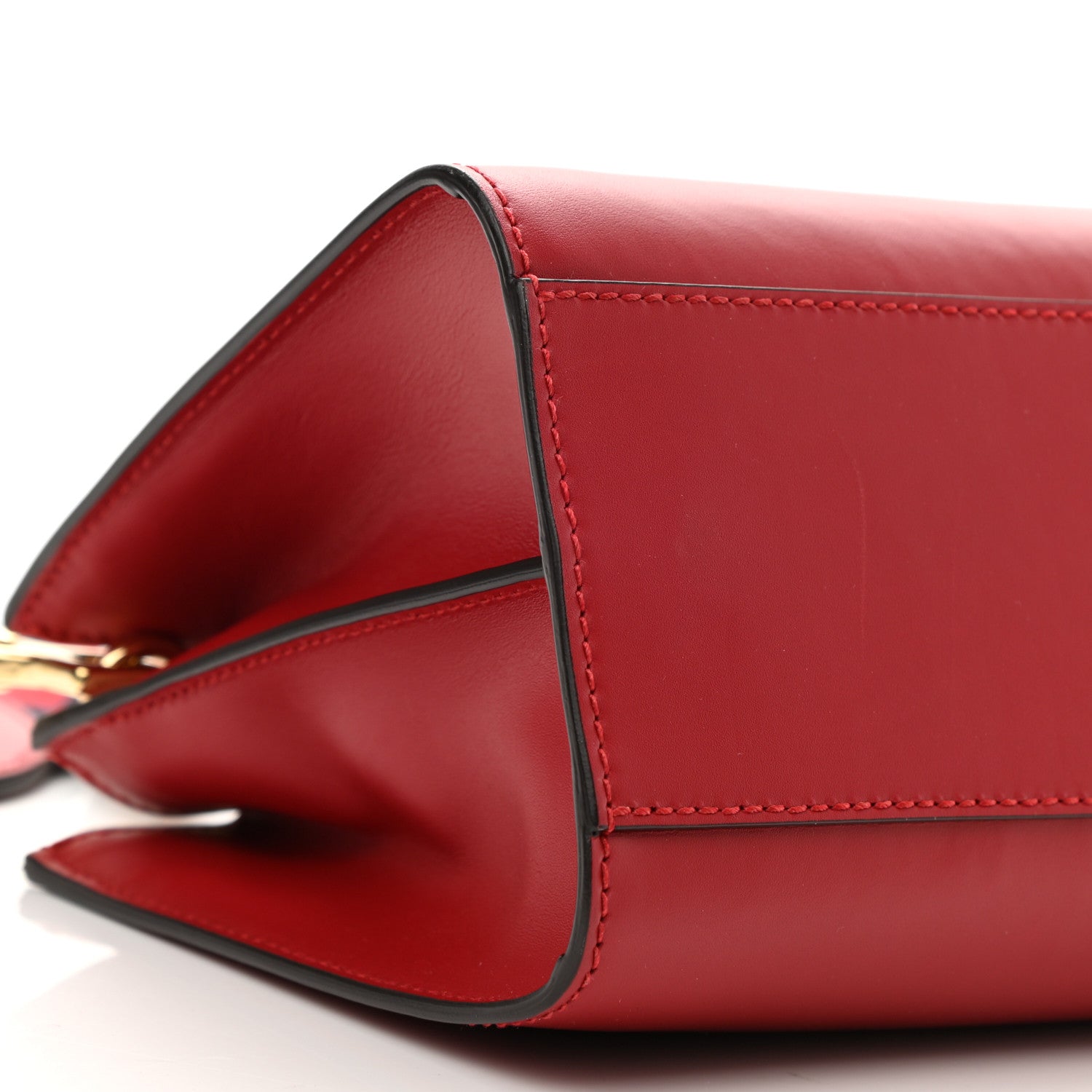 Gucci Nappa Bamboo Web Mini Nymphaea Top Handle Bag Hibiscus Red 9 of 9