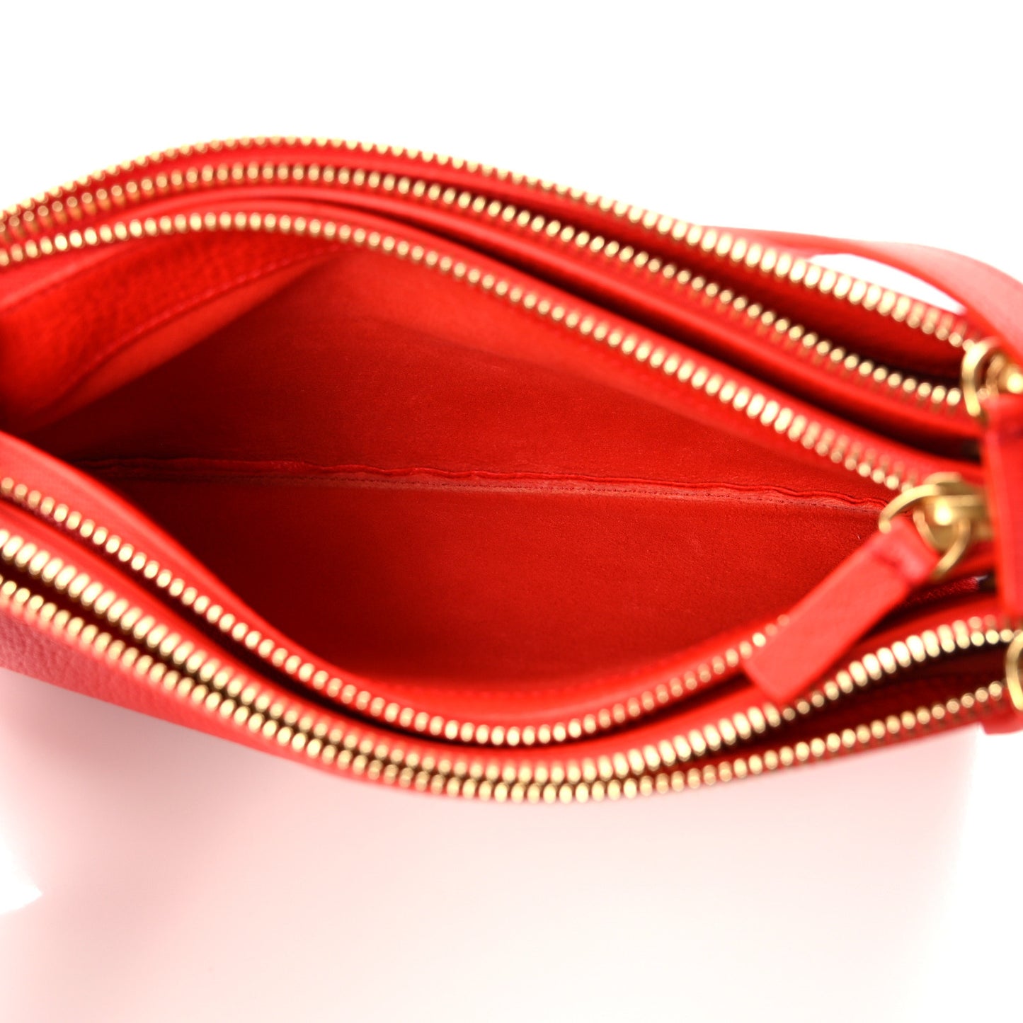 Goatskin Small Trio Crossbody Bag Alizarin