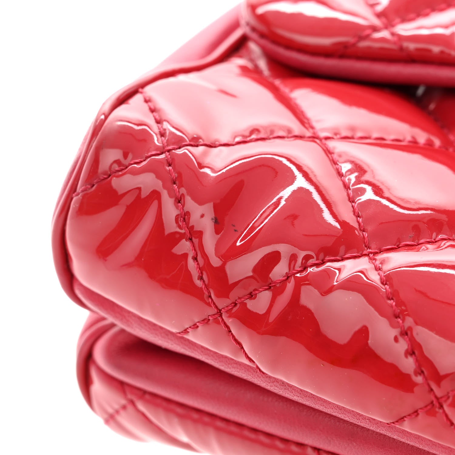 Chanel Patent Quilted Small Rock In Rome Single Flap Dark Pink 18 of 23