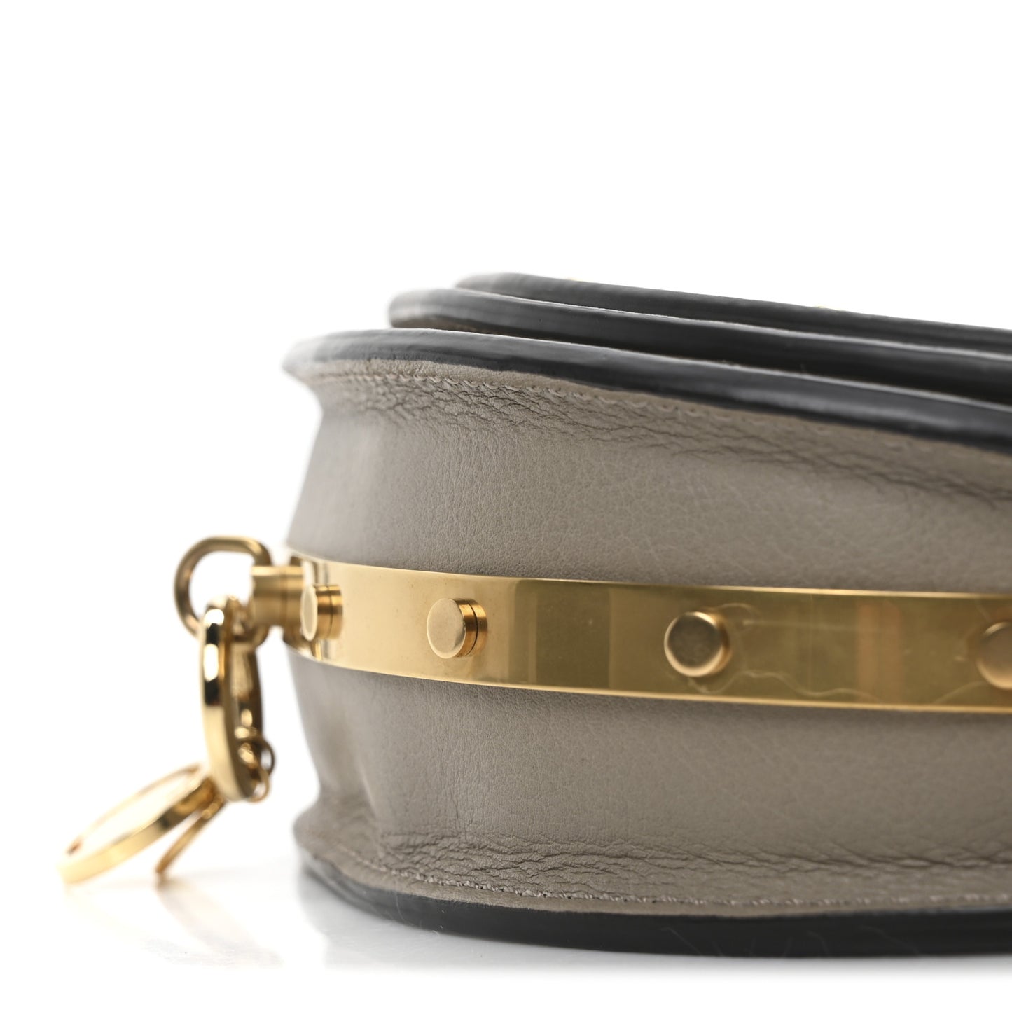 Calfskin Small Nile Bracelet Minaudiere Bag Motty Grey