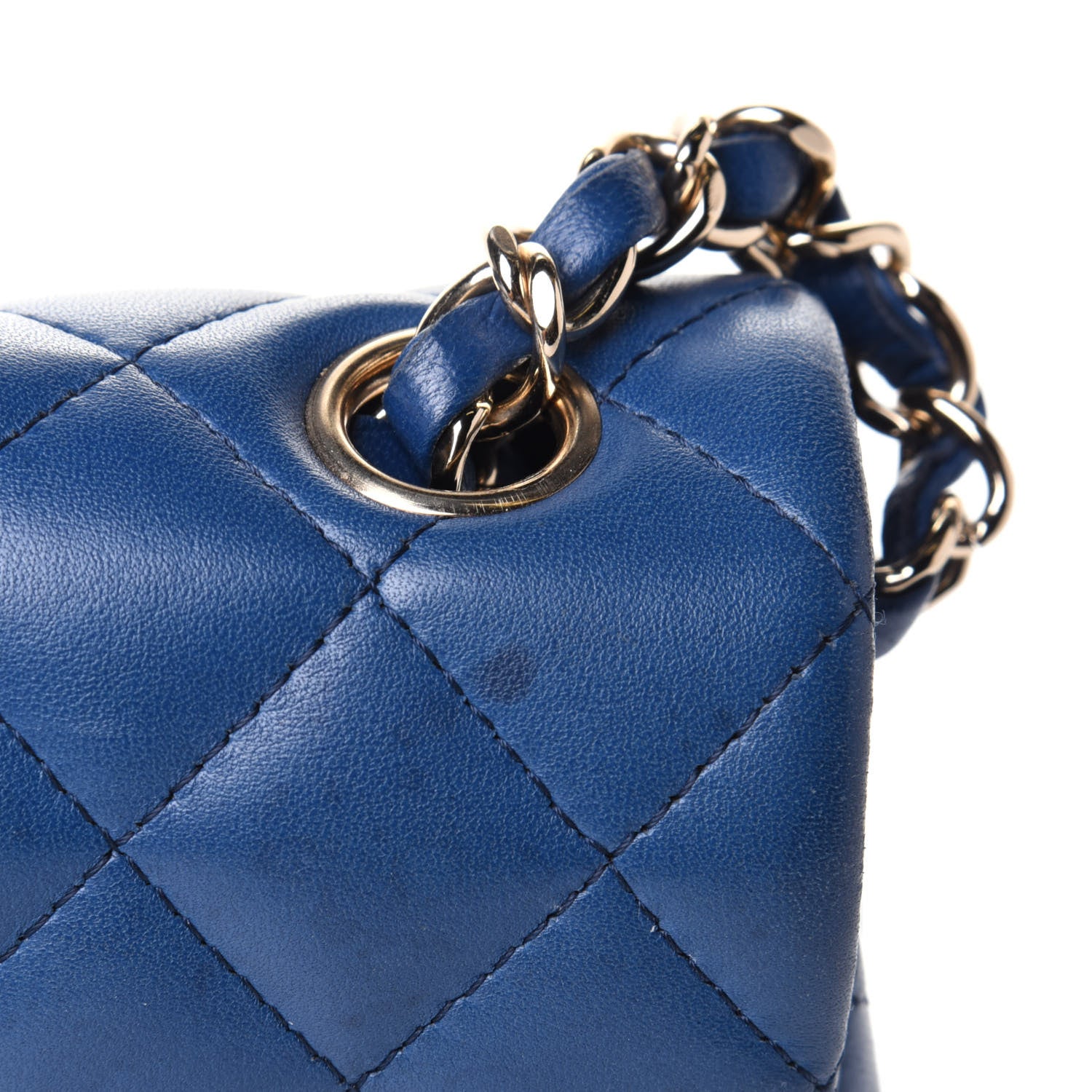 Chanel Lambskin Quilted Mini Rectangular Flap Blue 4 of 4
