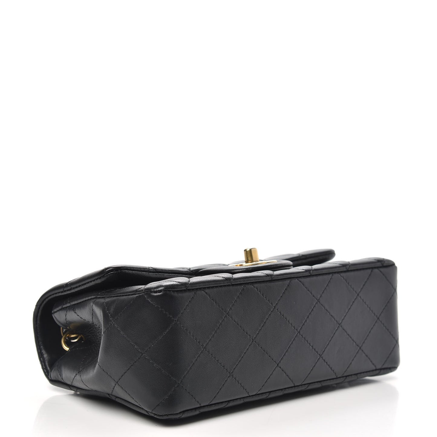 Lambskin Quilted Mini Rectangular Flap Black