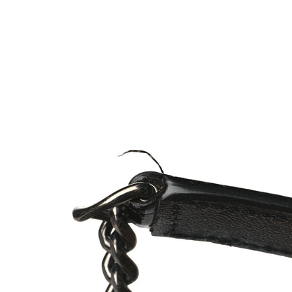 Saint Laurent Calfskin Crocodile Embossed Matelasse Monogram Baby Niki Chain Satchel Black 10 of 10
