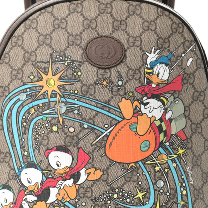 Gucci X DISNEY GG Supreme Monogram Donald Duck Small Interlocking G Dome Backpack Beige Multicolor New Acero 8 of 10