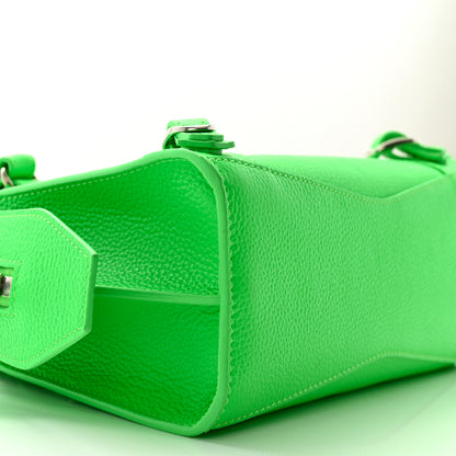 Balenciaga Grained Calfskin Neo Classic Silver Hardware Mini City Fluo Green 8 of 10
