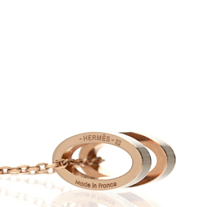 Hermes Lacquered Rose Gold Pop H Pendant Necklace Marron Glace 3 of 4