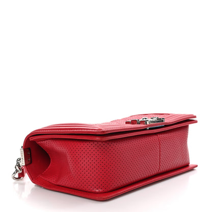 Chanel Perforated Lambskin Quilted Medium Boy Flap Red 4 of 10