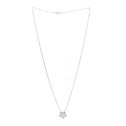 Van Cleef & Arpels 18K White Gold Diamond Mini Lotus Pendant Necklace 3 of 4