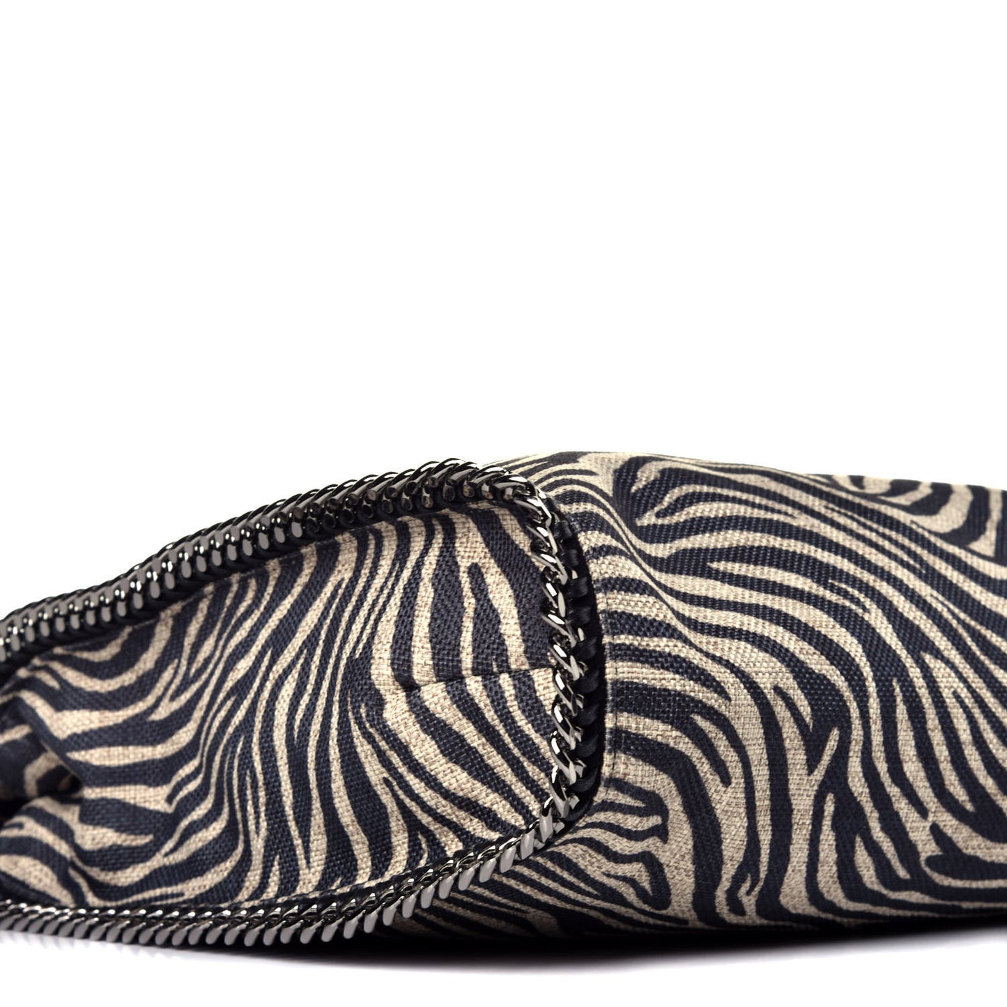 Canvas Zebra Print Big Falabella Tote Black