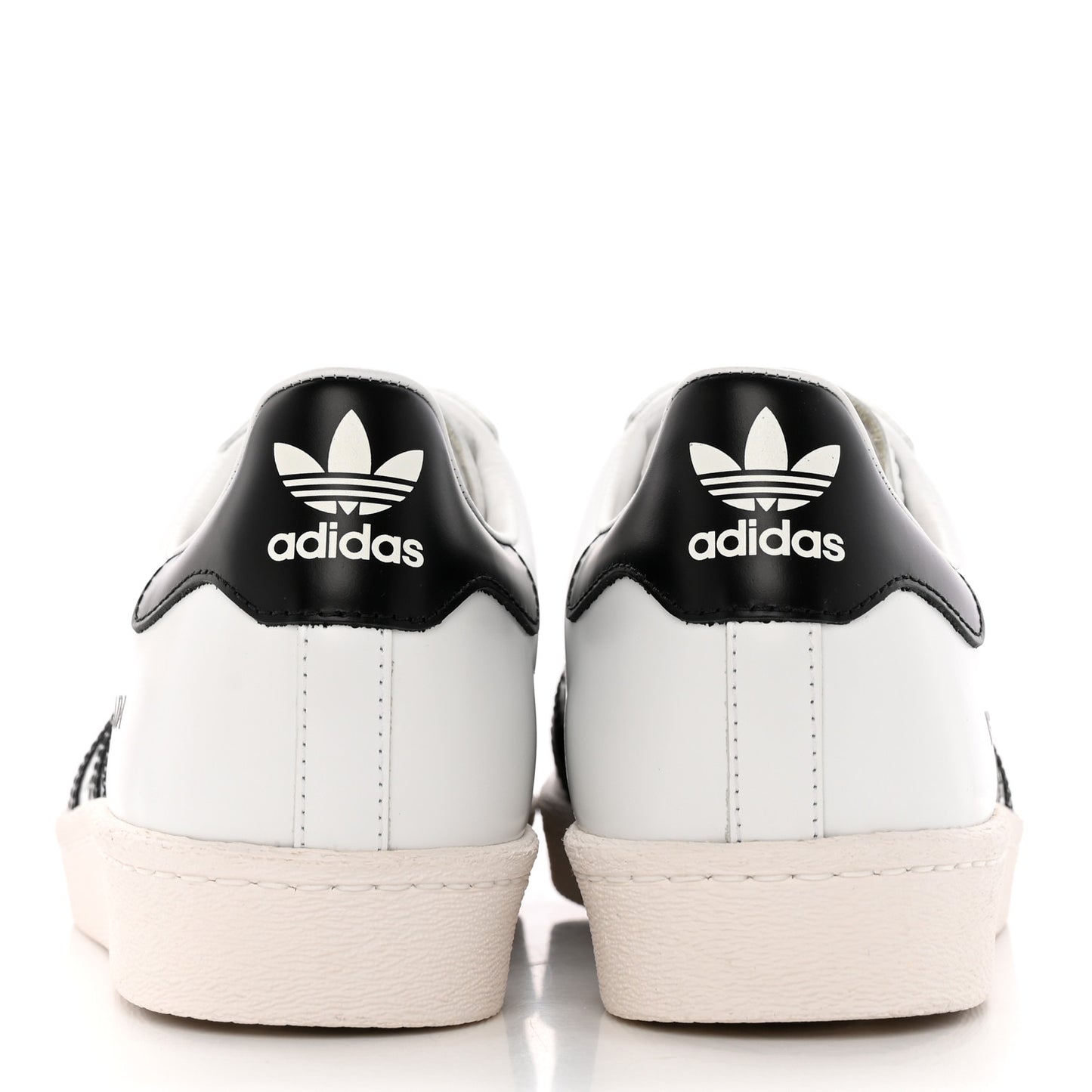 X ADIDAS Brushed Calfskin Logo Mens Superstar Sneakers 7.5 White Black