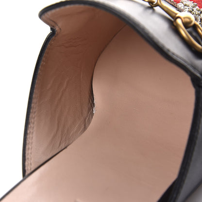 Gucci Calfskin Crystal Tiger Embroidered Womens Princetown Slippers 36 Black 8 of 9