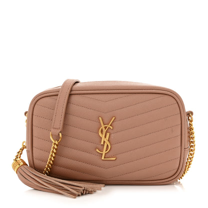 Saint Laurent Grain De Poudre Matelasse Monogram Mini Lou Camera Bag Vintage Peach 1 of 10
