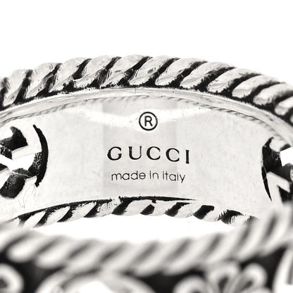 Gucci Sterling Silver Interlocking G Flower Ring 54 7 4 of 4