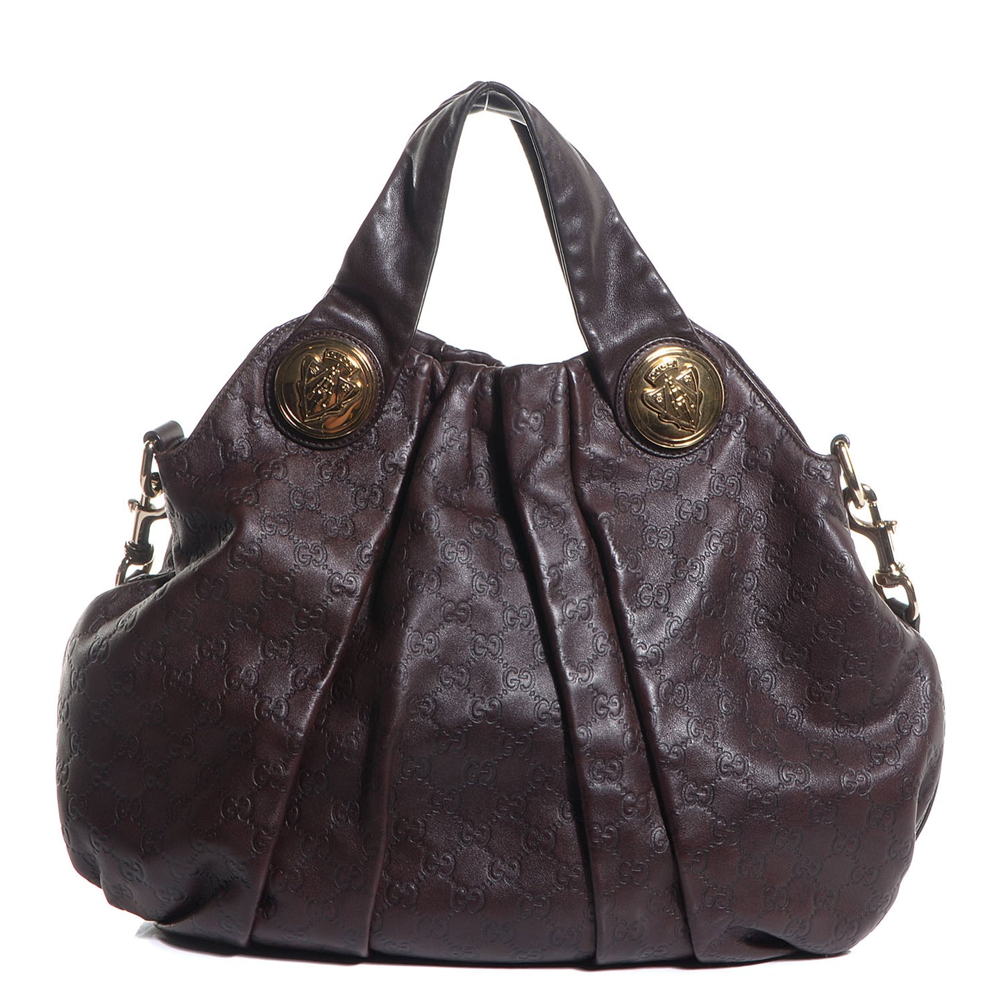 Guccissima Medium Hysteria Top Handle Bag Dark Brown