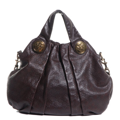 Gucci Guccissima Medium Hysteria Top Handle Bag Dark Brown 1 of 7