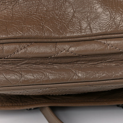 Saint Laurent Crinkled Calfskin Matelasse Monogram Medium Niki Chain Satchel Light Taupe 25 of 27