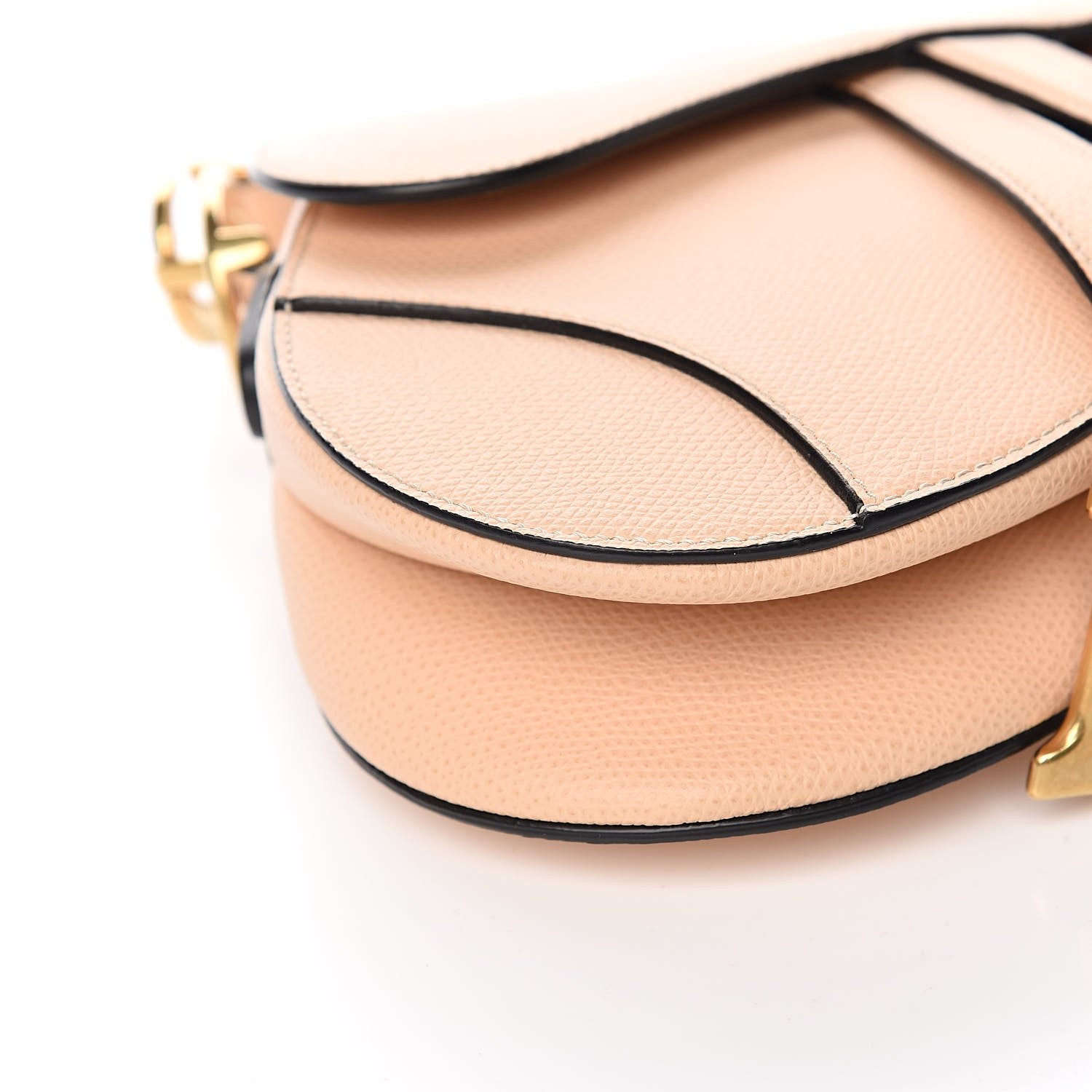 Christian Dior Grained Calfskin Mini Saddle Bag Nude 7 of 9