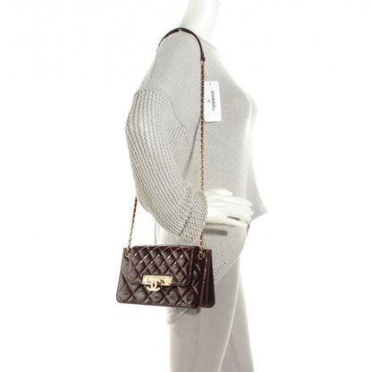 Chanel Patent Quilted Golden Class Accordion Flap Burgundy 2 of 7