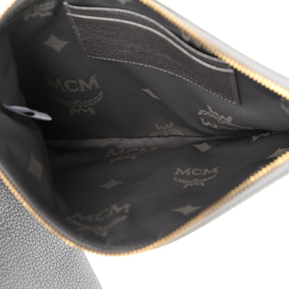 MCM Metallic Visetos Zip Pouch Set Silver 5 of 6