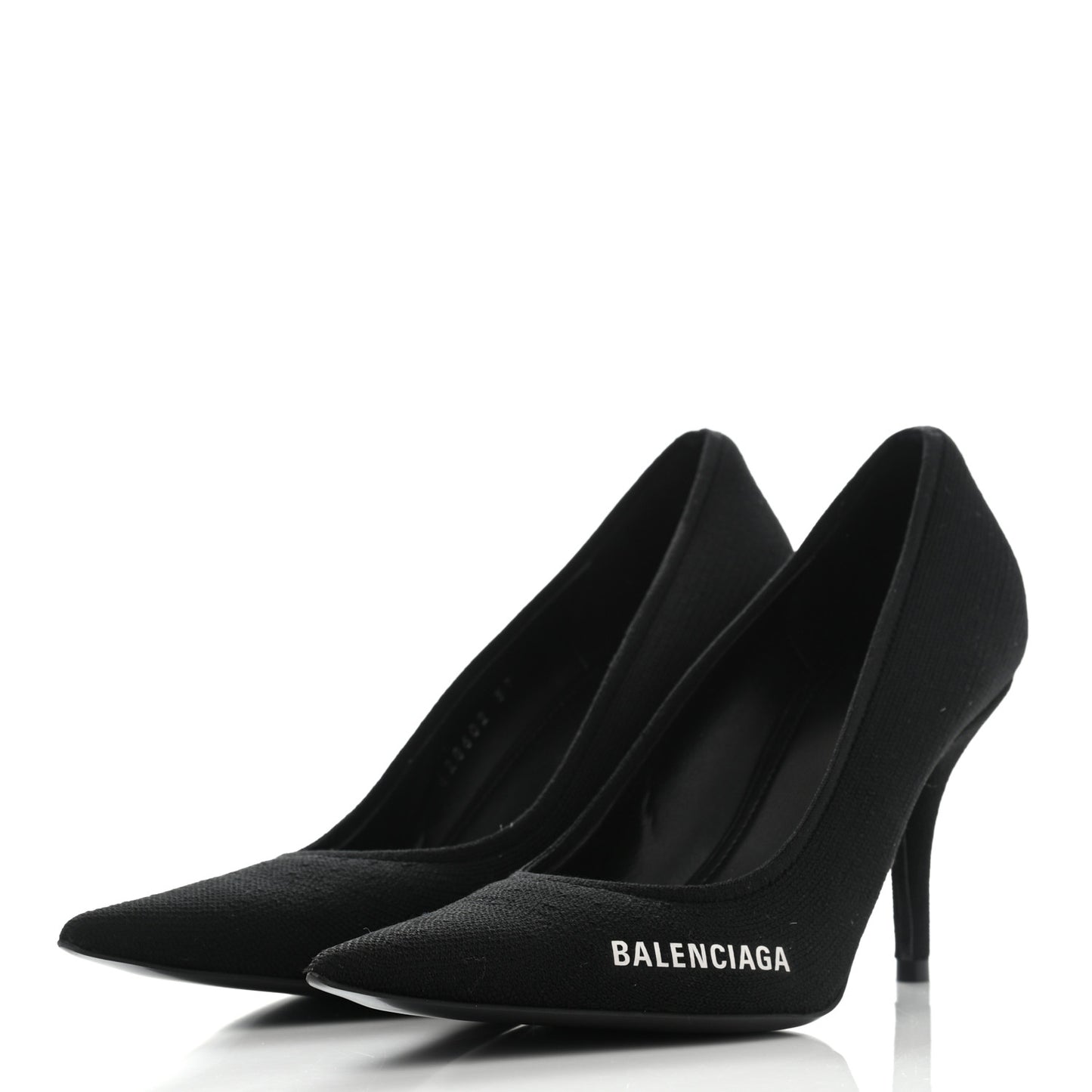 Recycled Knit Logo Knife 80mm Pumps 37 Black White
