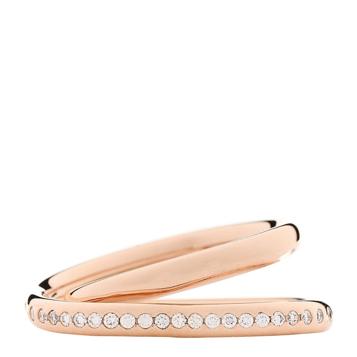 18K Rose Gold Diamond Vertige Coeur Ring 53 6.5
