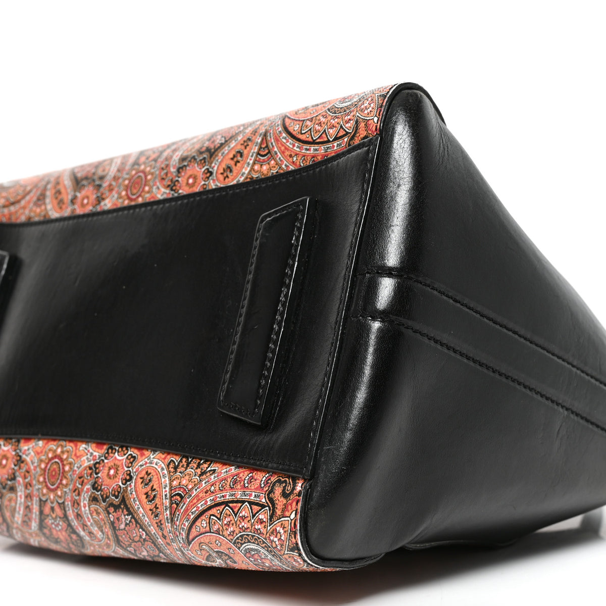 Textured Coated Canvas Paisley Print Small Antigona Black