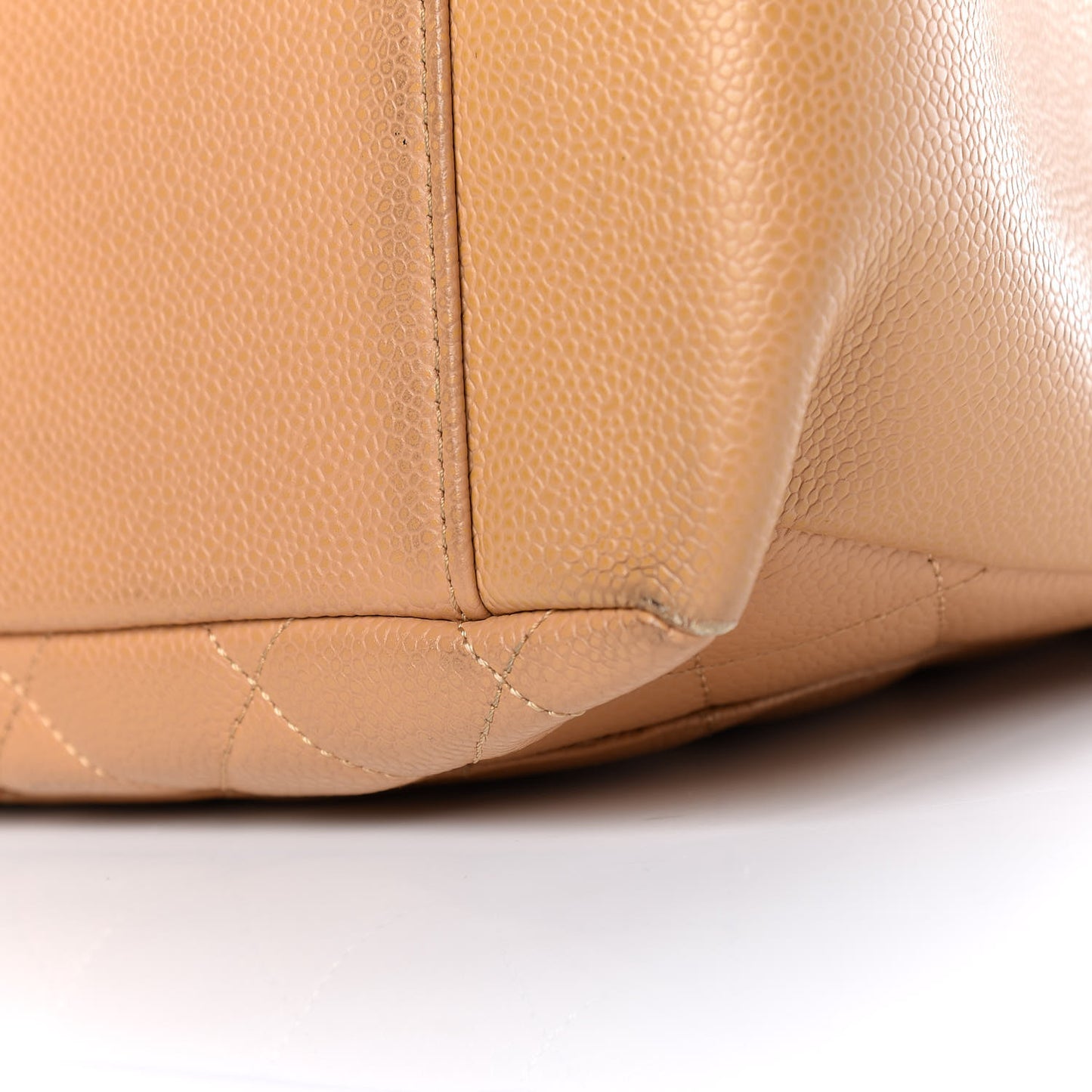 Caviar Quilted Grand Shopping Tote GST Beige