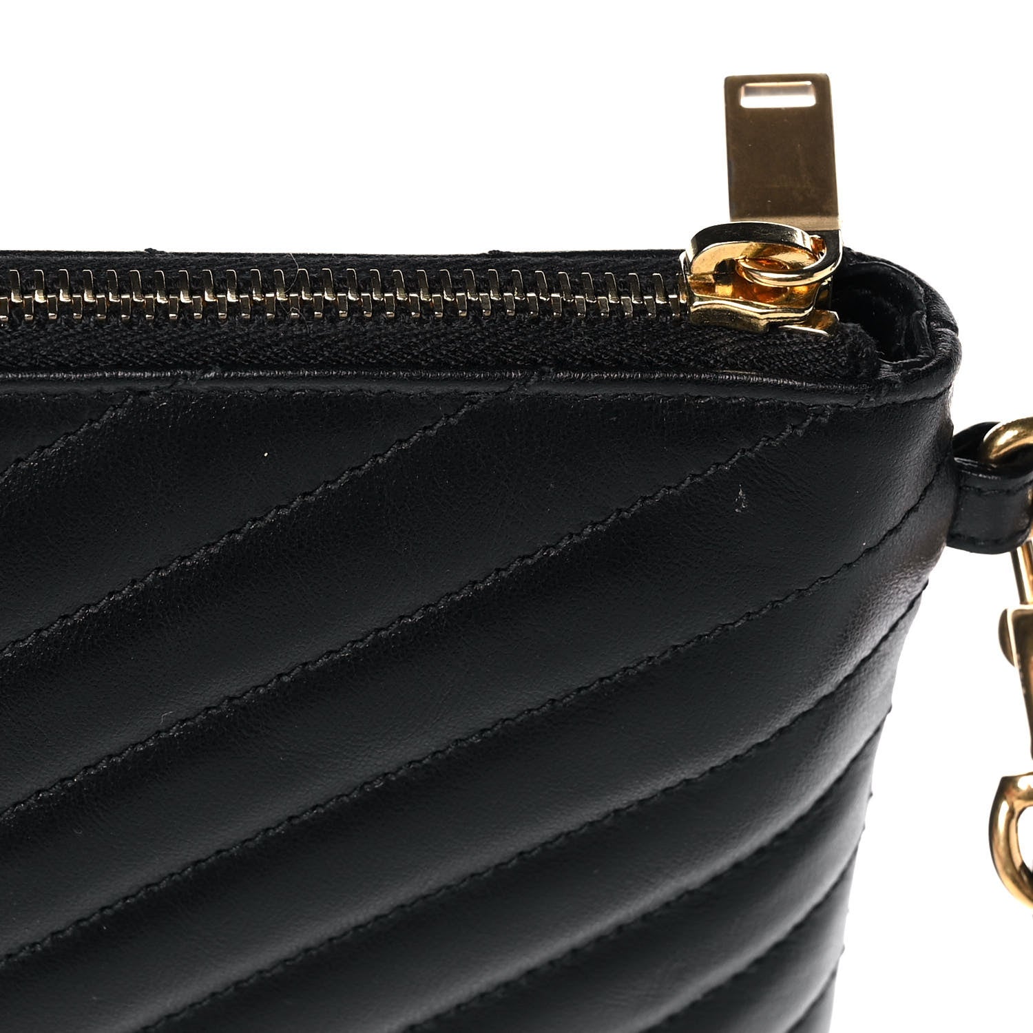 Saint Laurent Calfskin Matelasse Chevron Monogram A5 Wristlet Black 11 of 11