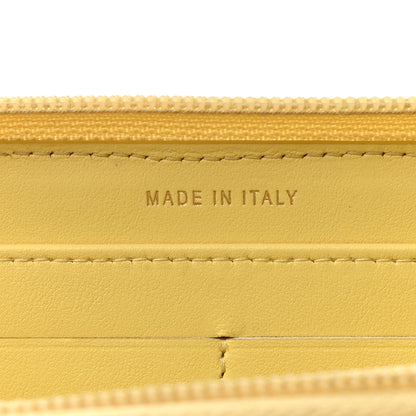 Chanel Caviar Chevron Quilted Zip Around Boy Wallet Yellow 6 of 8