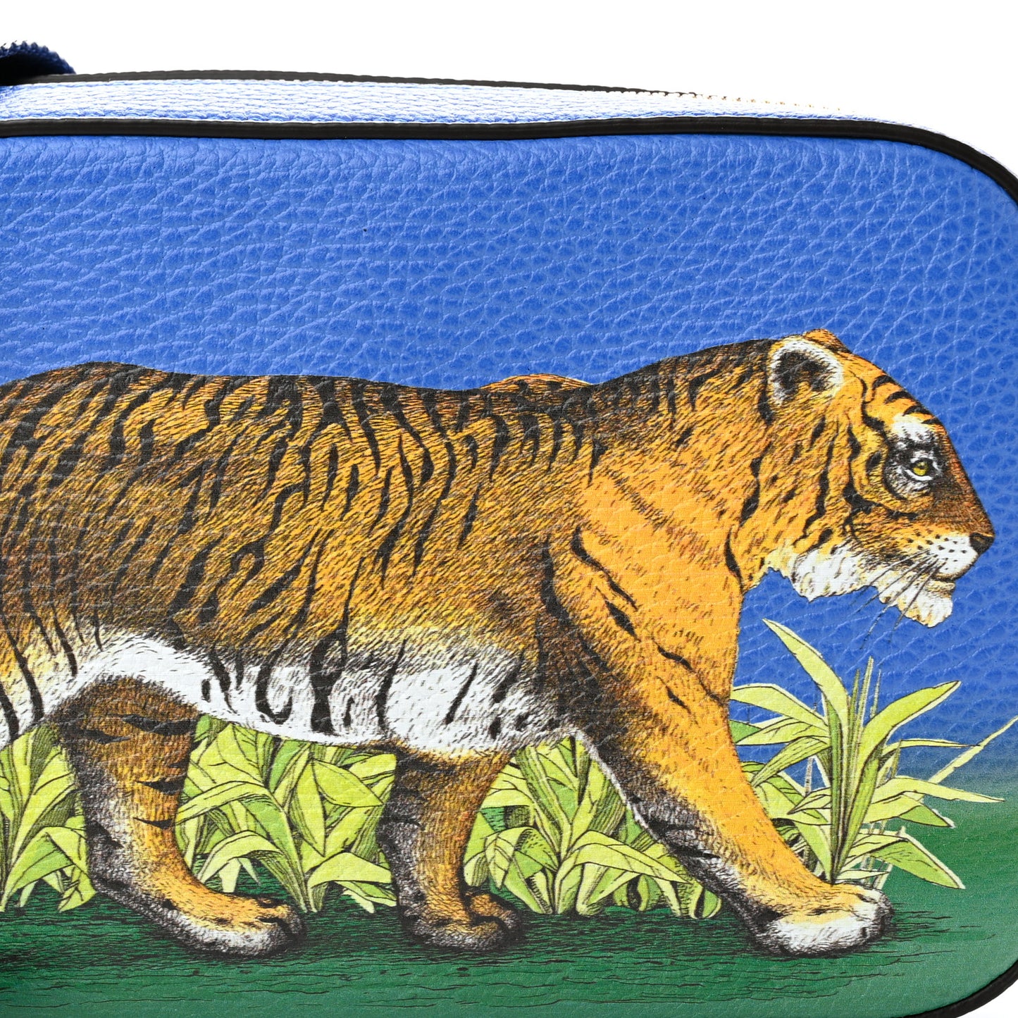 Calfskin Sylvie Tiger Print Camera Bag Multicolor Dark Sky
