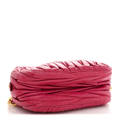 Miu Miu Vitello Lux Matelasse Zip Shoulder Bag Fuxia 4 of 11