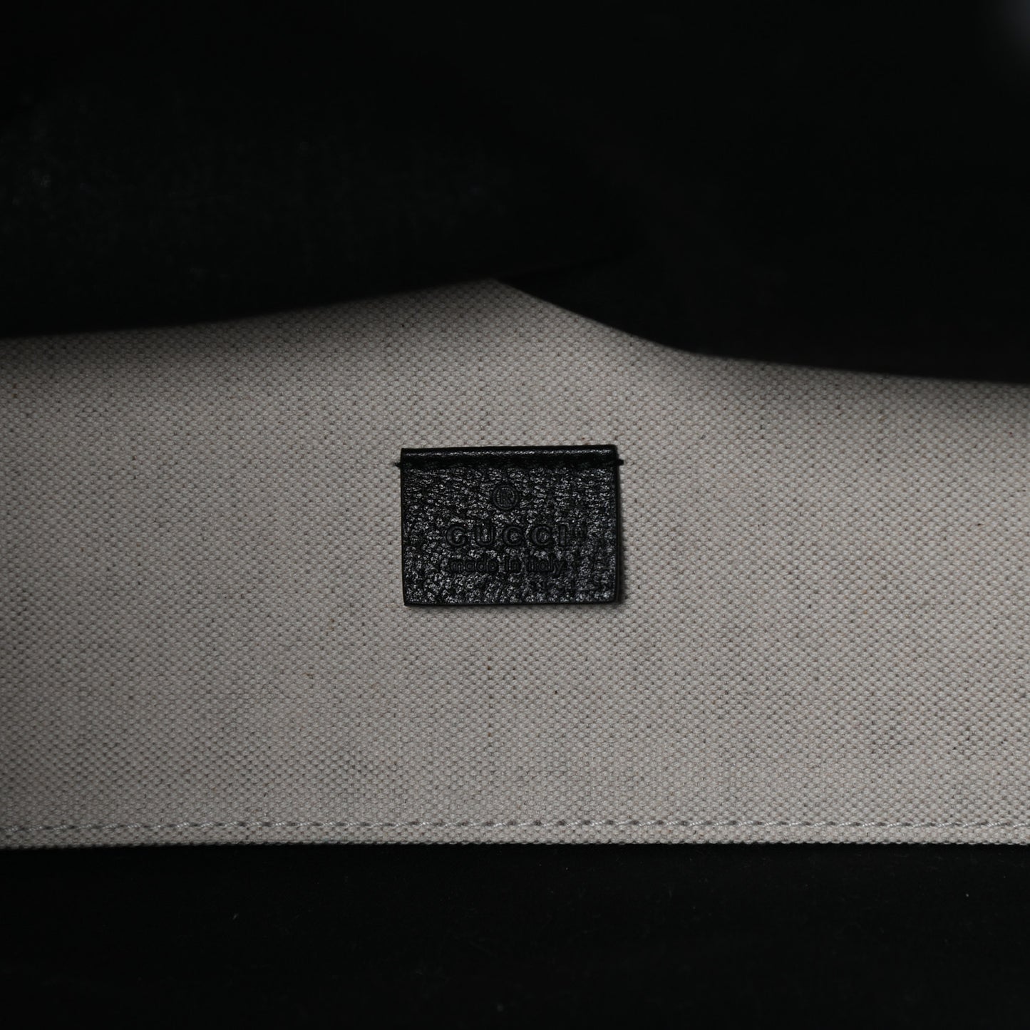 Patent Canvas Frame Logo Vertical Tote Black Crop