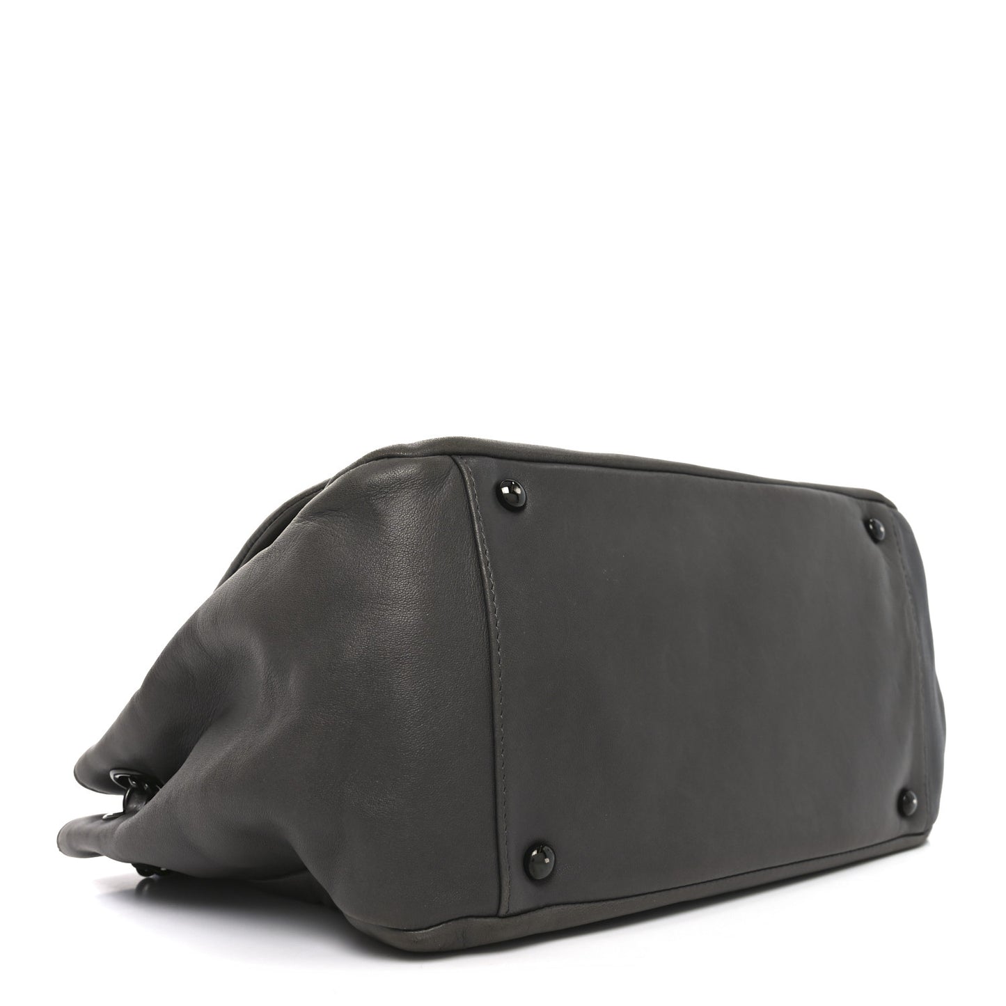 Lambskin Studded Accordion CC Flap Grey