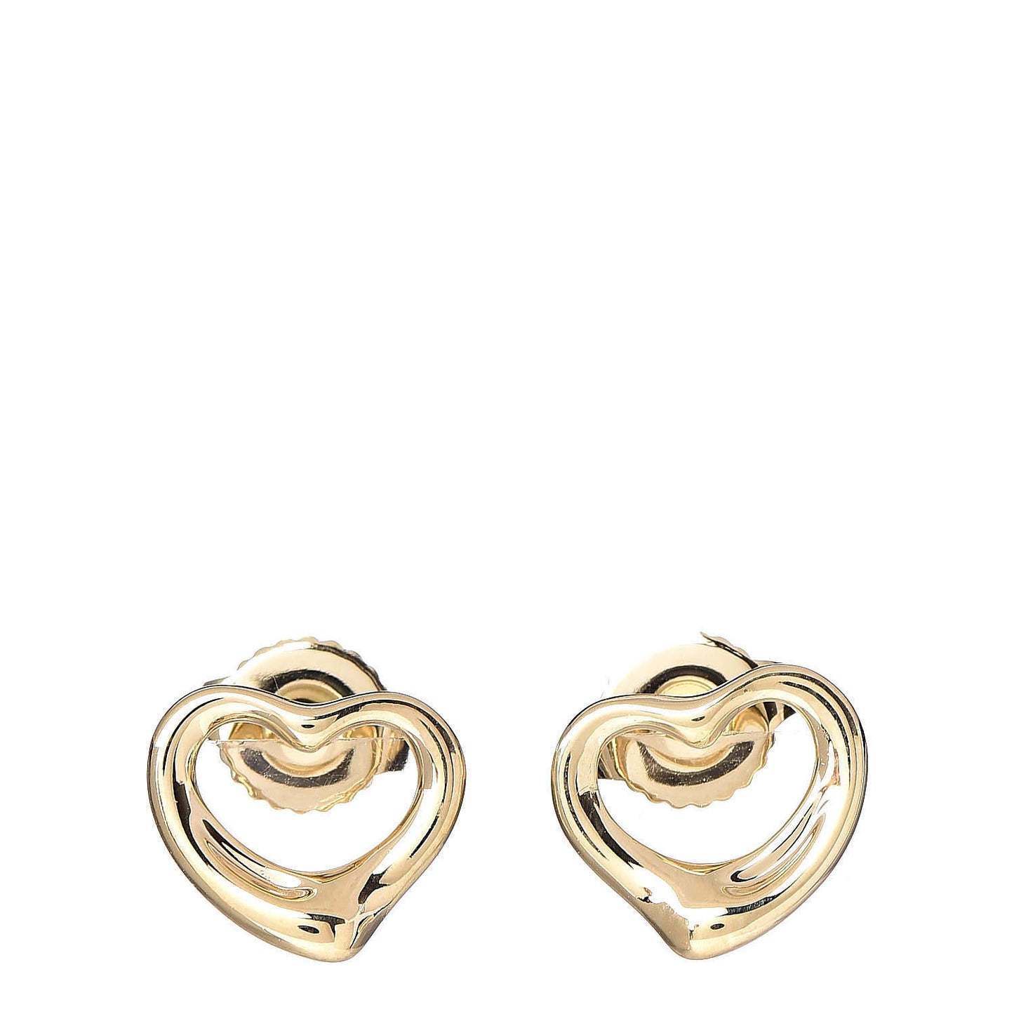 18K Yellow Gold 11mm Elsa Peretti Open Heart Earrings