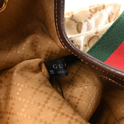 Gucci Varnished Monogram Web Small Giglio Tote Sand Dark Brown 7 of 11