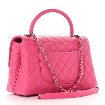 Chanel Caviar Quilted Small Coco Handle Flap Pink 2 of 9